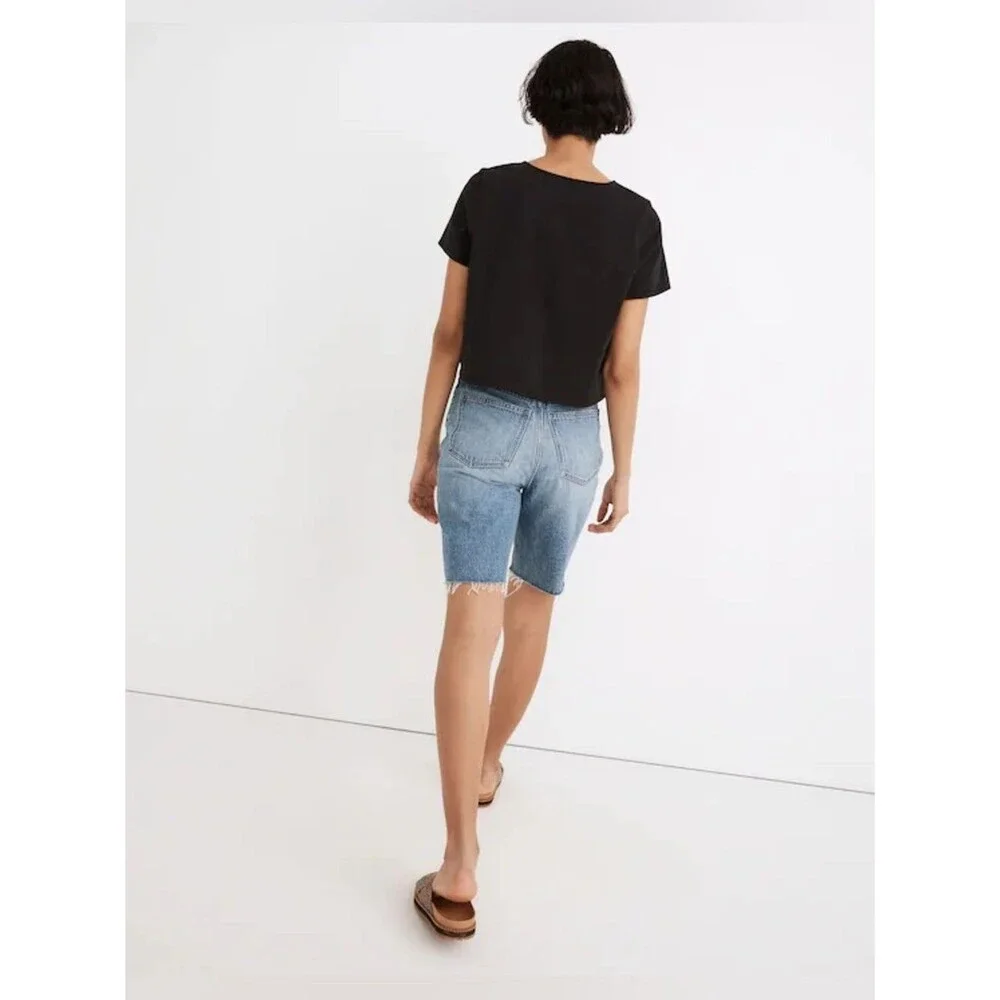Madewell High-Rise Long Denim Shorts in Brightwater Wash size 29